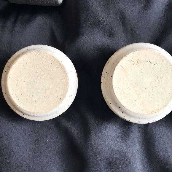 2 Hand Painted Glazed Pottery Candle Holders - Picture 4 of 4